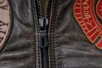 кожаная куртка авиатор винтаж с летными нашивками - купить (цена 34,000.00) на заказ с доставкой по России в магазине 7sec.ru